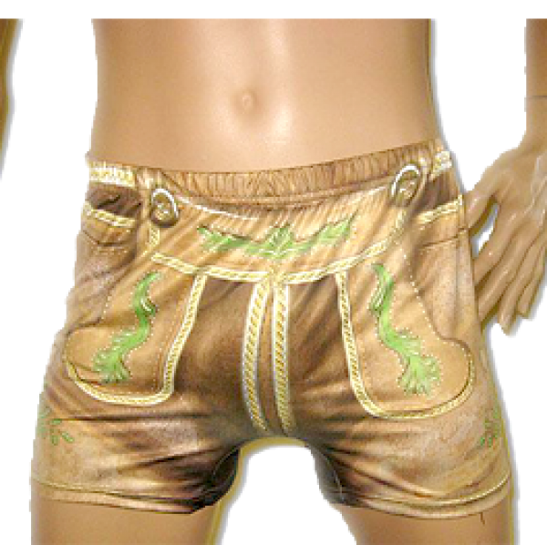 Scherzartikel-Bayerische Boxershort in Lederhosenoptik für Jungs und Männer, Unisex